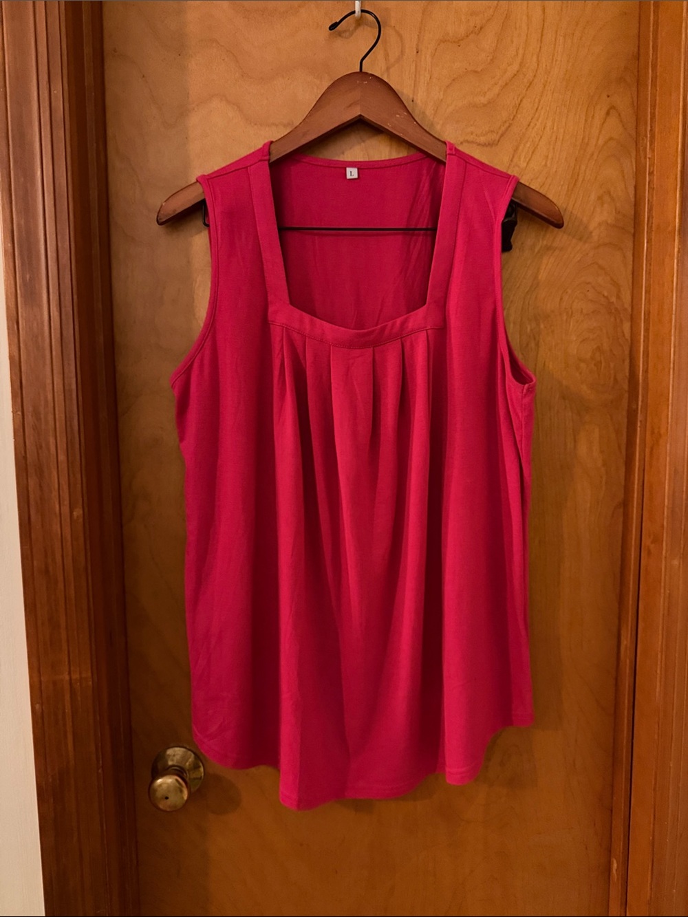Women Sleeveless Pleated Tank Top - Pink